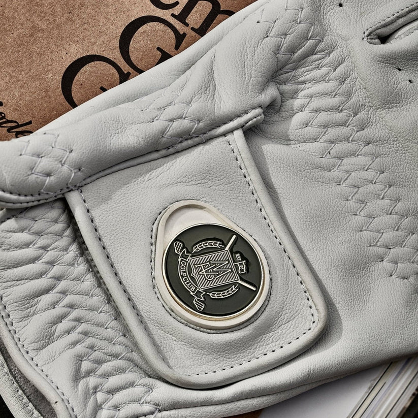 PRO Cabretta Leather Golf Glove - White + Marker