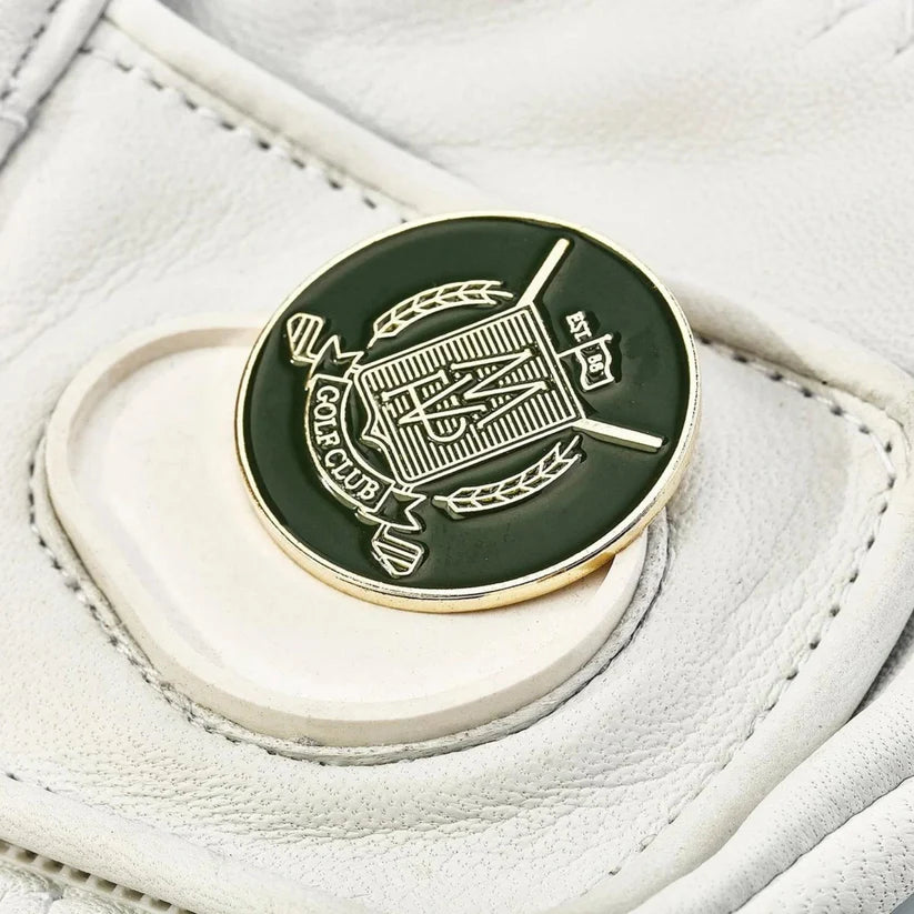 PRO Cabretta Leather Golf Glove - White + Marker