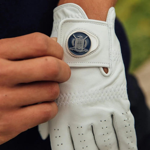 PRO Cabretta Leather Golf Glove - White + Marker